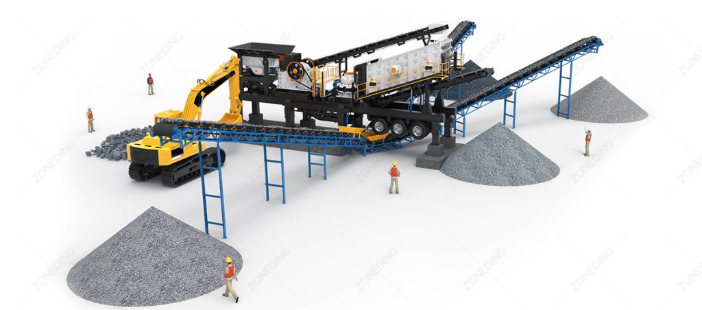 Mobile crushing and screening station