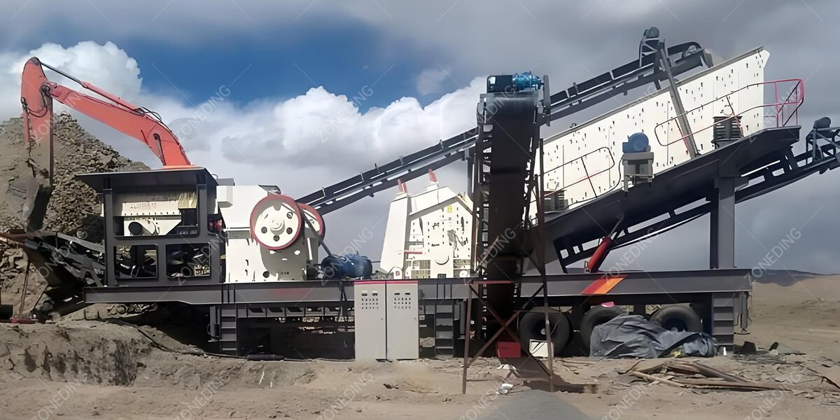 Feeder+jaw crusher+impact crusher+screen