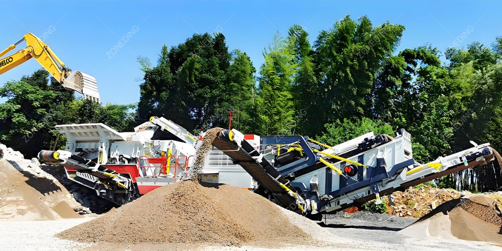 Tracked-Mobile-Impact-Crusher-easily-maneuvering-on-an-uneven-worksite