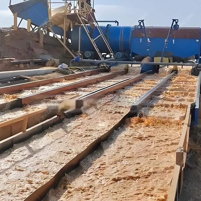 The scene of gold recovery in the Sluice Box 