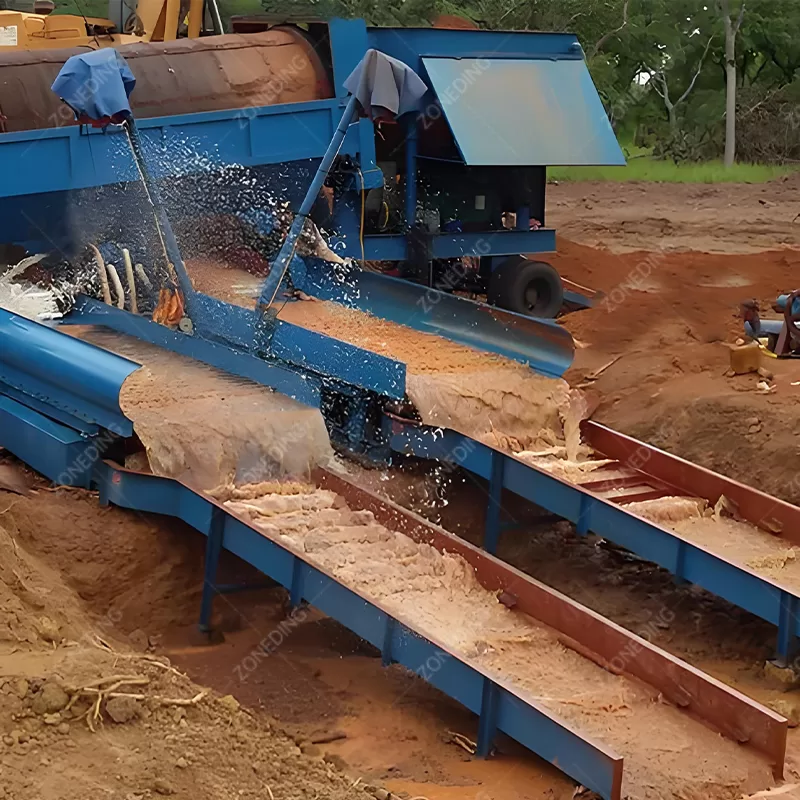 The scene of gold recovery in the Sluice Box 