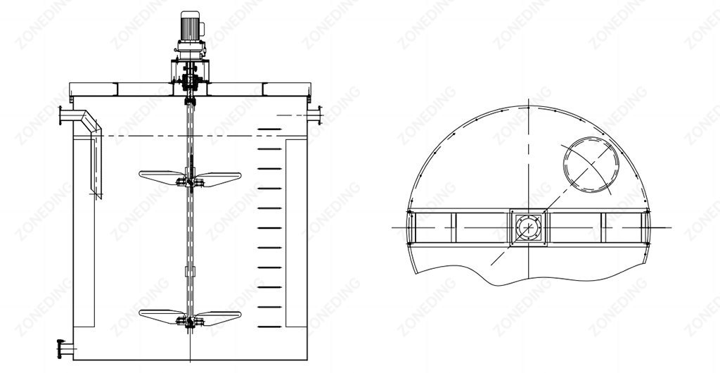 Leaching tank structure