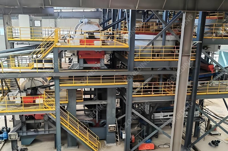 Magnetic separators help separate iron and manganese impurities.