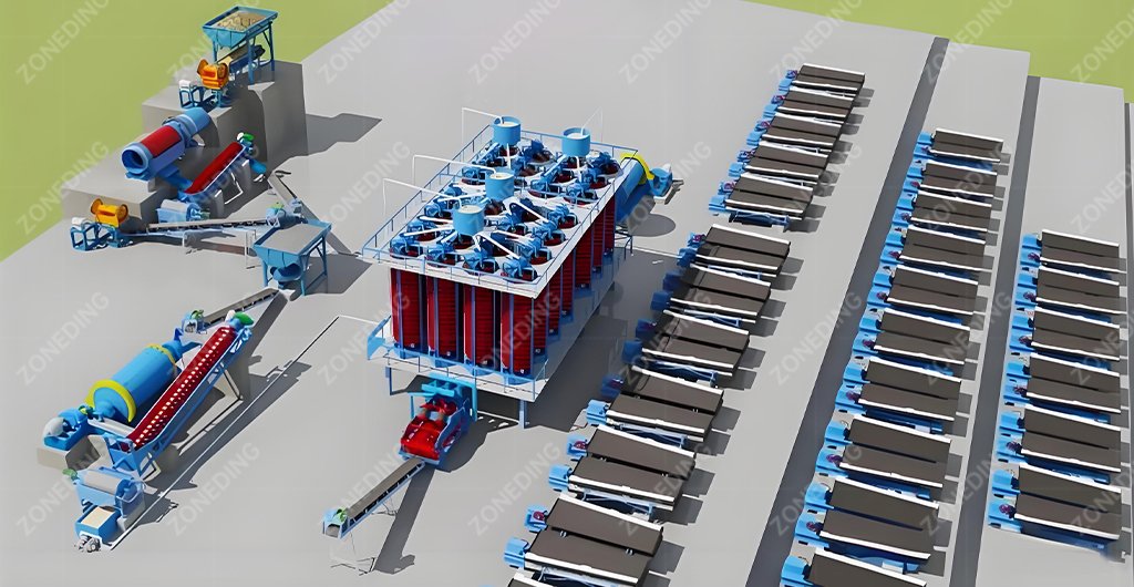 Tin gravity separation process.