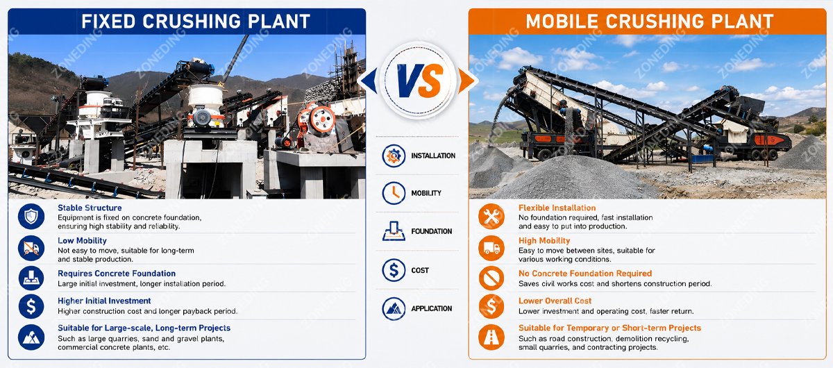 Fixed Crushing Station vs. Mobile Crushing Station