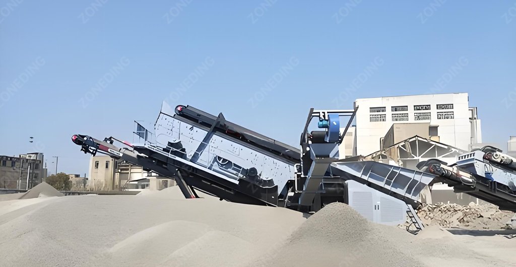 mobile screening plant feeding