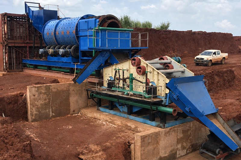 Clay removal gold trommel