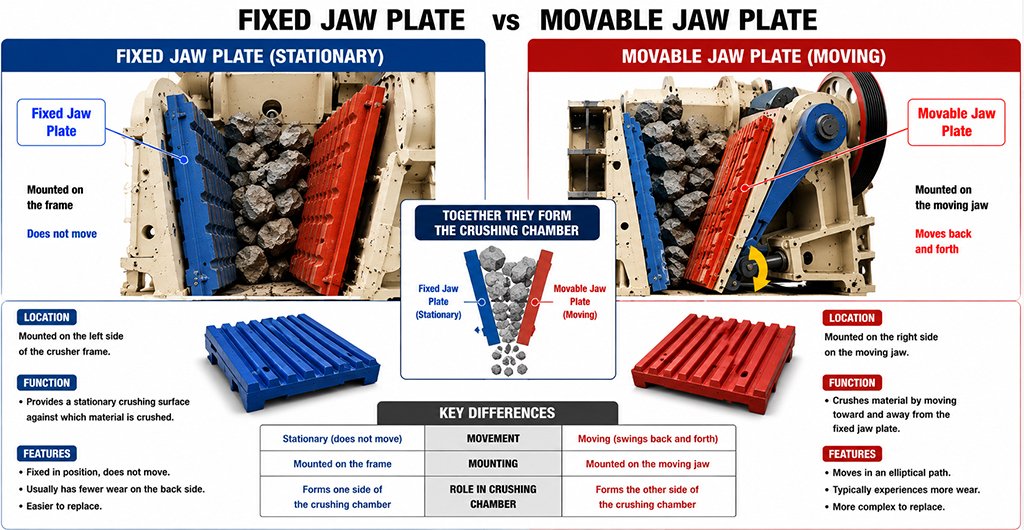 Fixed Jaw Plate vs Movable Jaw Plate