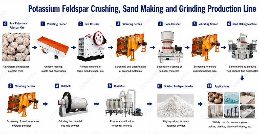 Potassium Feldspar Crushing and Grinding Production Line