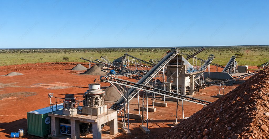 Jaw crusher and cone crusher circuit for spodumene ore processing