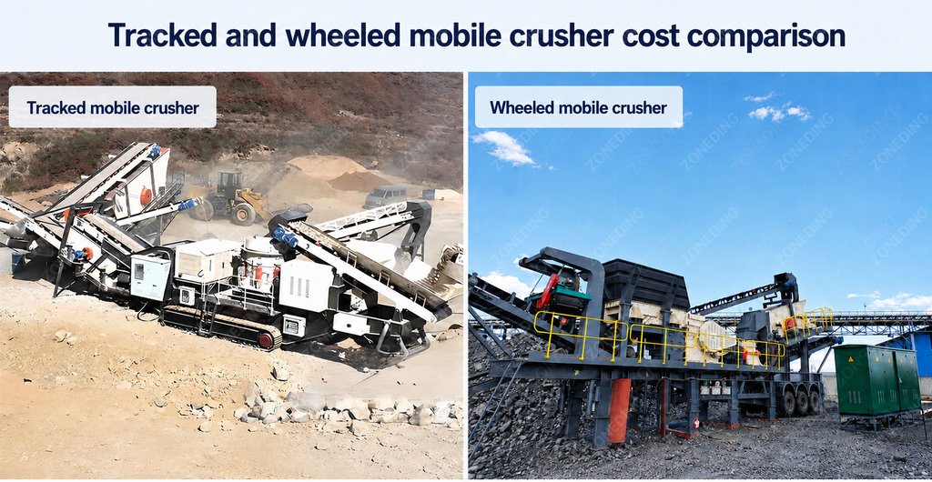 Tracked and wheeled mobile crusher plant cost and mobility comparison