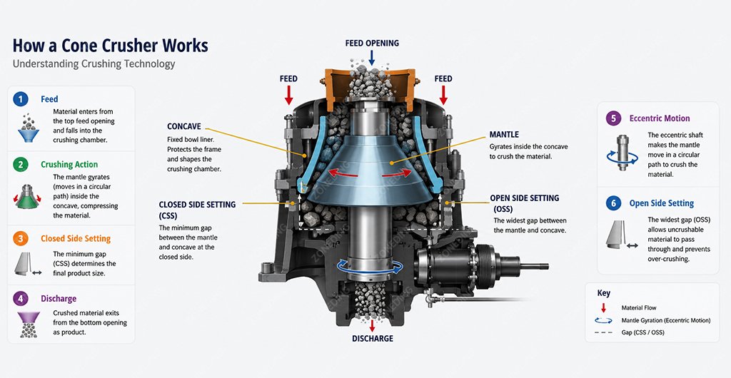 Cone crusher working principle