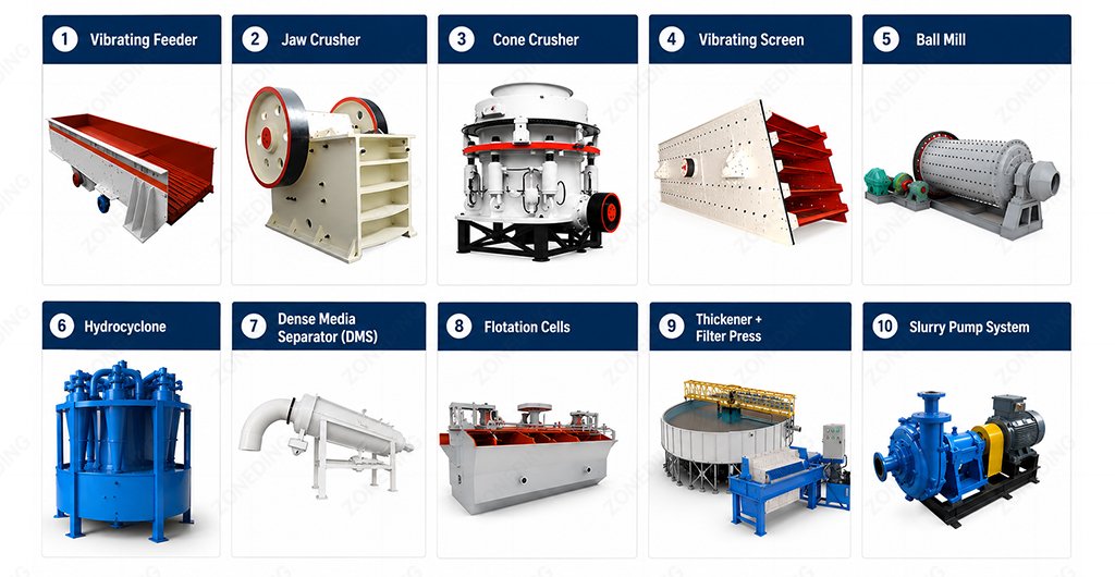 Layout of lithium processing equipment