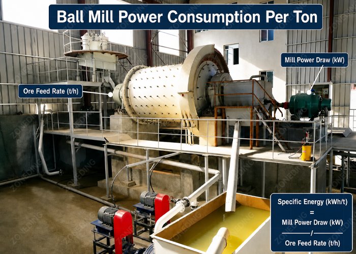 Ball Mill Power Consumption per Ton: Formula, F...