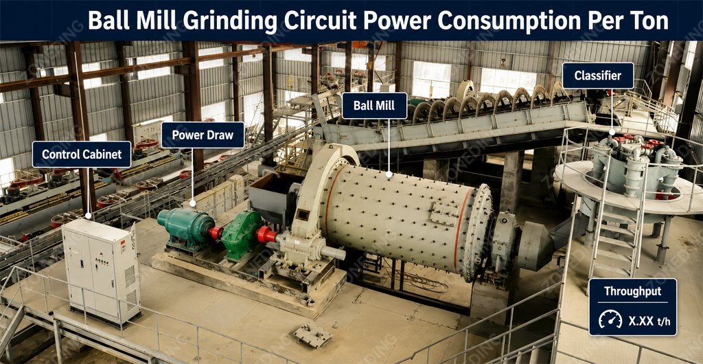 Ball mill grinding circuit