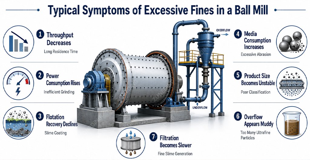 Ball mill overgrinding symptoms