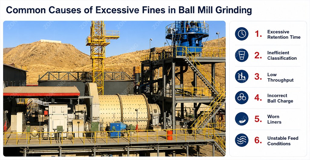Causes of ball mill fines