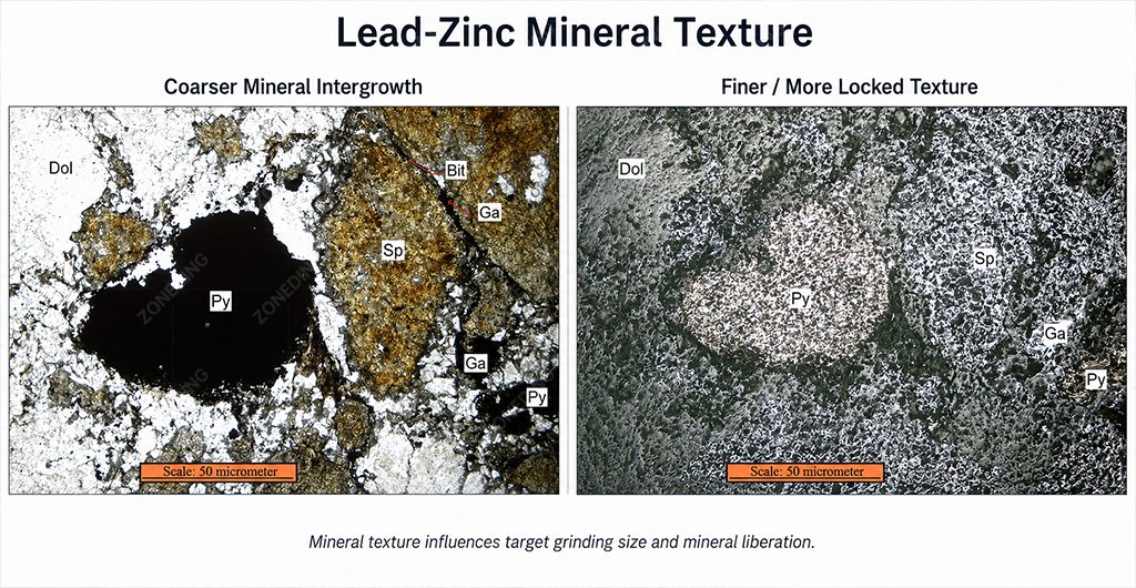 Mineral Texture Determines Optimum Grinding Size