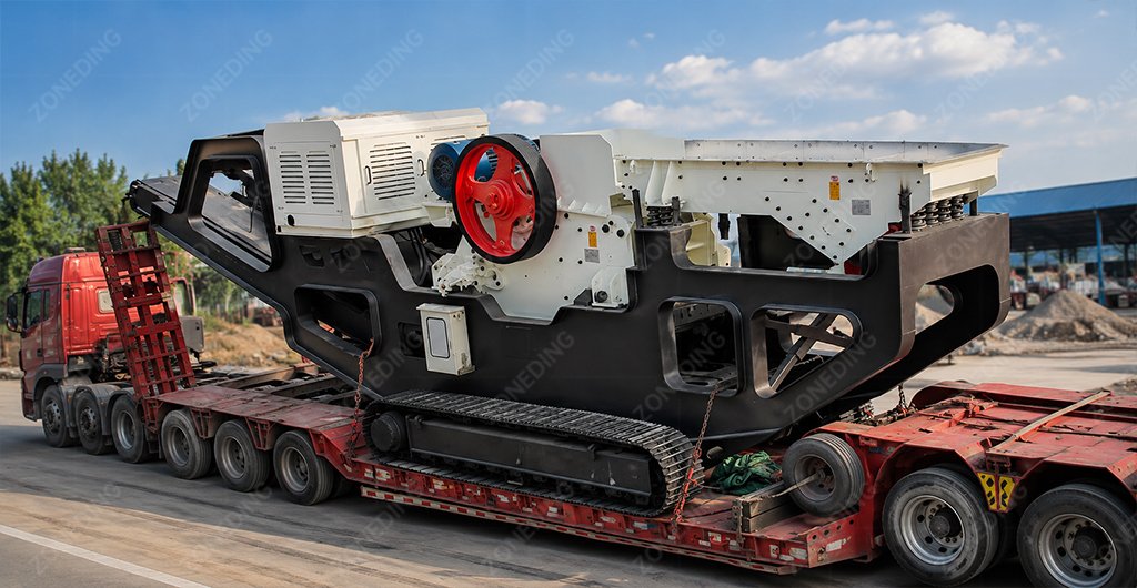 Tracked mobile jaw crusher transport and site setup requirements
