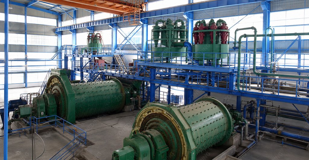 Ball mill and hydrocyclone closed grinding circuit in a mineral processing plant