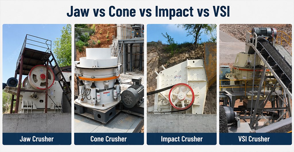 Comparison of jaw cone impact and VSI crushers affecting aggregate shape