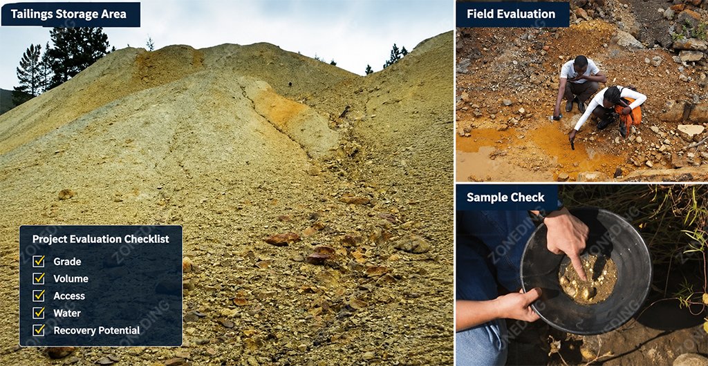 Gold tailings recovery project evaluation checklist