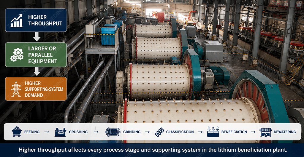 Lithium processing plant capacity and equipment sizing