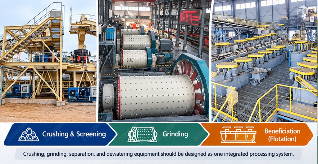  Crushing grinding and beneficiation equipment for lithium ore